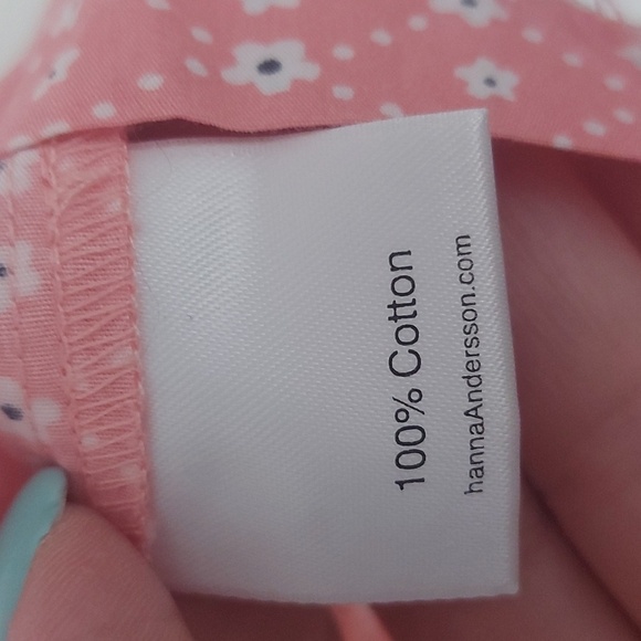 NWT Hanna Andersson 100% Cotton Pink Floral Dress with Elastic Waist/Cuff - Picture 8 of 8